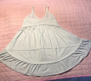 Fairycore Whimsical Cottagecore Boho POL White Babydoll Dress Women's Size S